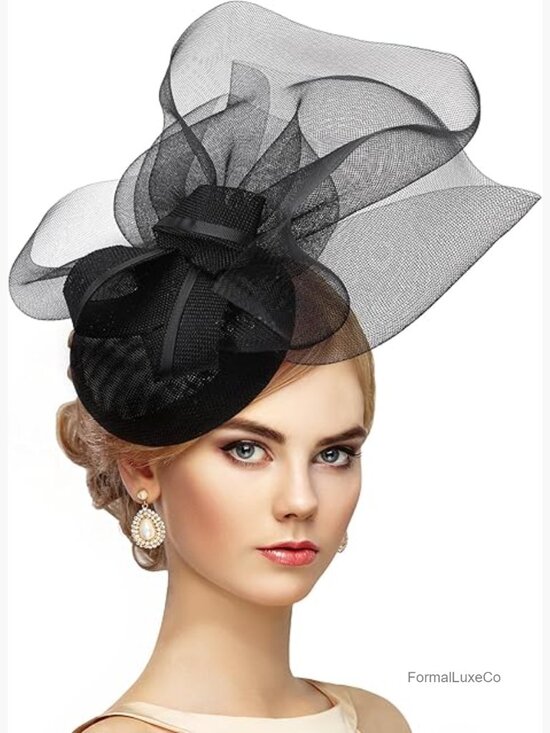 Tea Party Fascinator Hat with Metal Clip & Headband